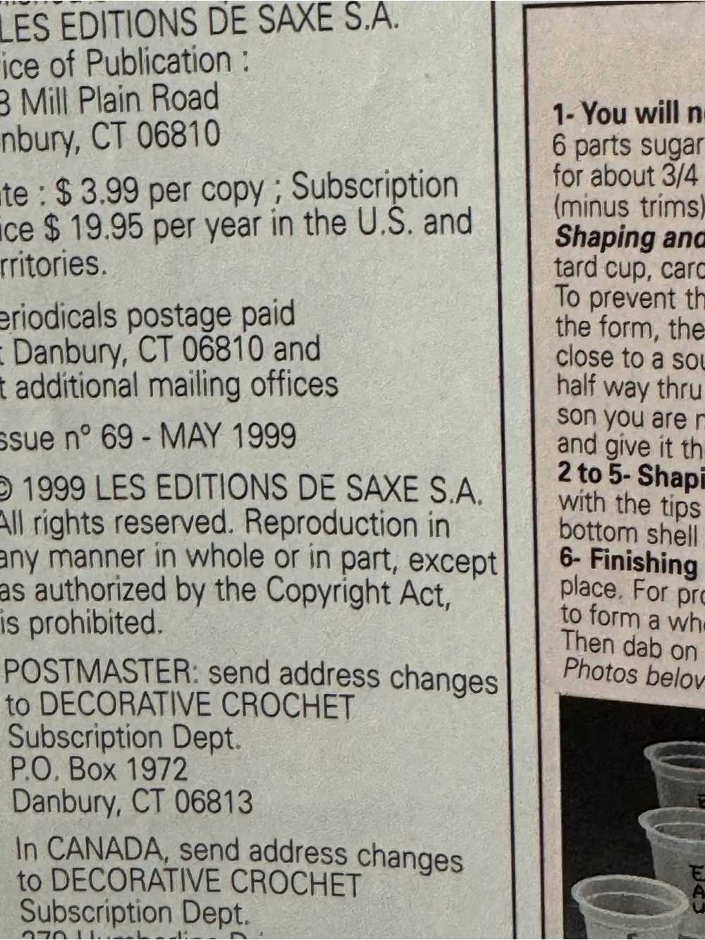 Decorative‎ Crochet Magazine May 1999 (Number 69)